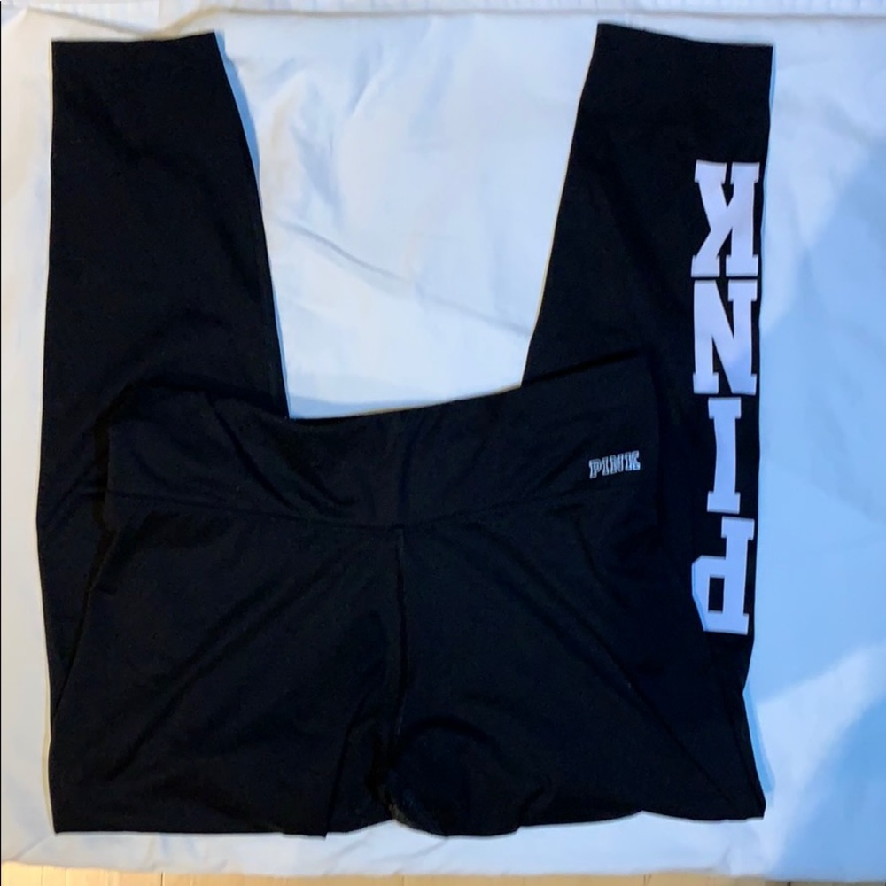 Pink Women’s Leggings. Black. Full Length. Med